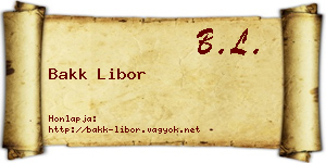 Bakk Libor névjegykártya